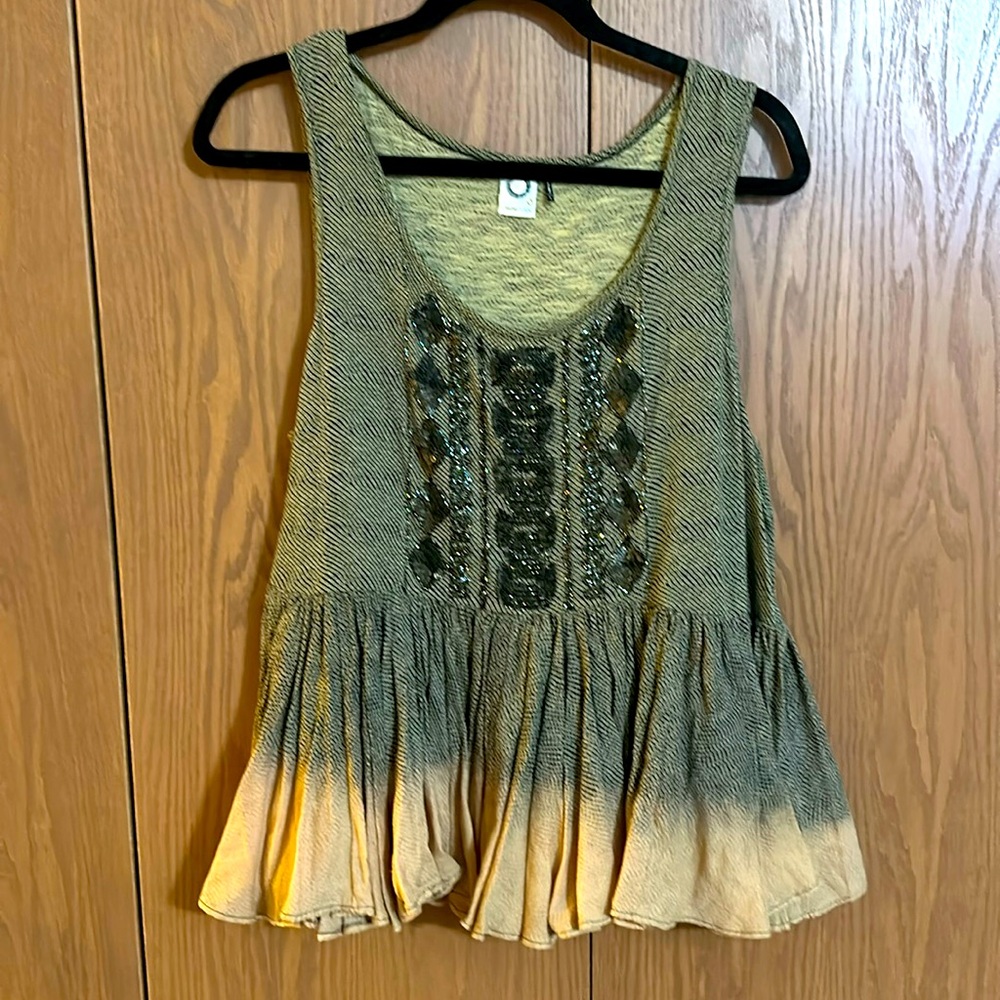 Anthropologie- embroidered tank